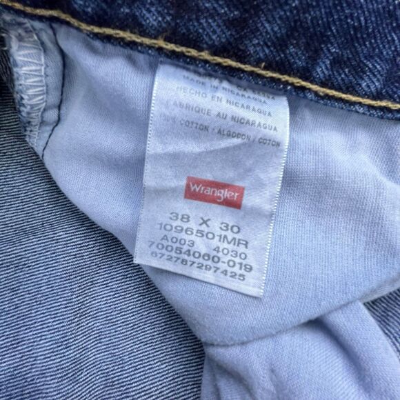 Wrangler Jeans Men’s 38x30 Regular Fit Straight Leg Blue Denim Workwear Western - Picture 6 of 11